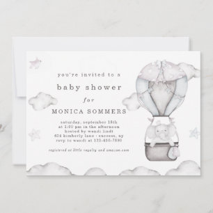 In a Cloud (Grey) Baby Shower Invitation