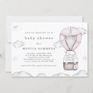 In a Cloud (Pink) Baby Shower Invitation