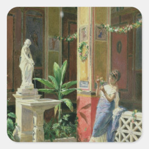 In a Courtyard in Pompeii, 1878 Square Sticker