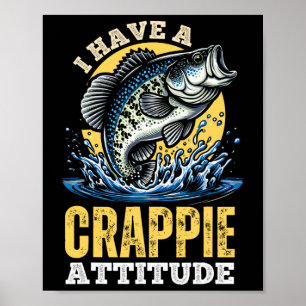 In A Crappie Mood Funny Fishing Retro Poster