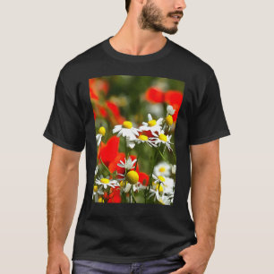 In A Field of Poppies Be A Daisy Acrylic Painting T-Shirt