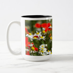 In A Field of Poppies Be A Daisy Two-Tone Coffee Mug