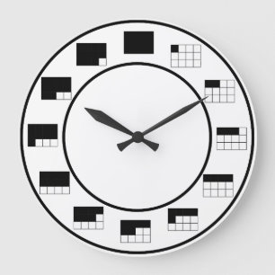 In A Fraction of Time:  by twelths Large Clock