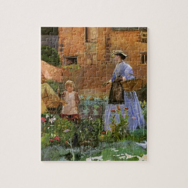 In a Garden at Cookham by George John Pinwell Jigsaw Puzzle (Vertical)