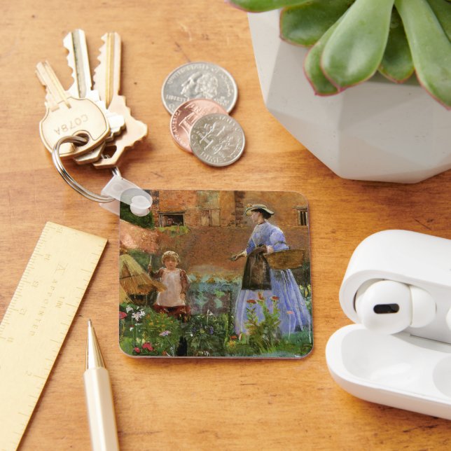 In a Garden at Cookham by George John Pinwell Key Ring (Desk)