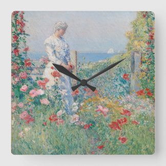 In a Garden painting Square Wall Clock