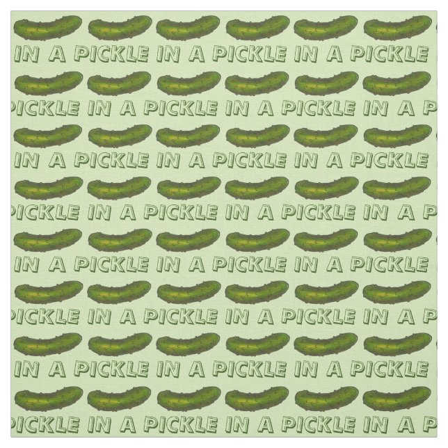 In a Pickle Crunchy Green Dill Pickles Fabric (Swatch)