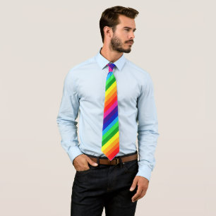 In a Rainbow Sky Striped Pattern Tie