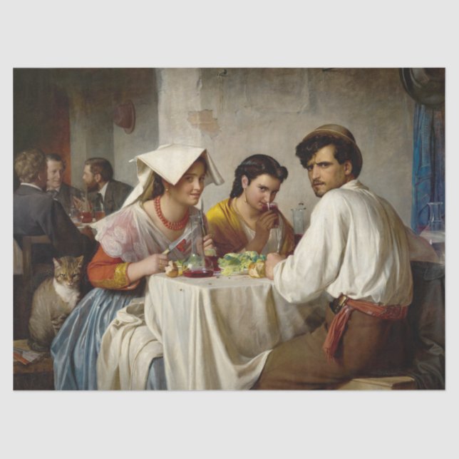 In a Roman Osteria by Carl Bloch Tissue Paper (Front)