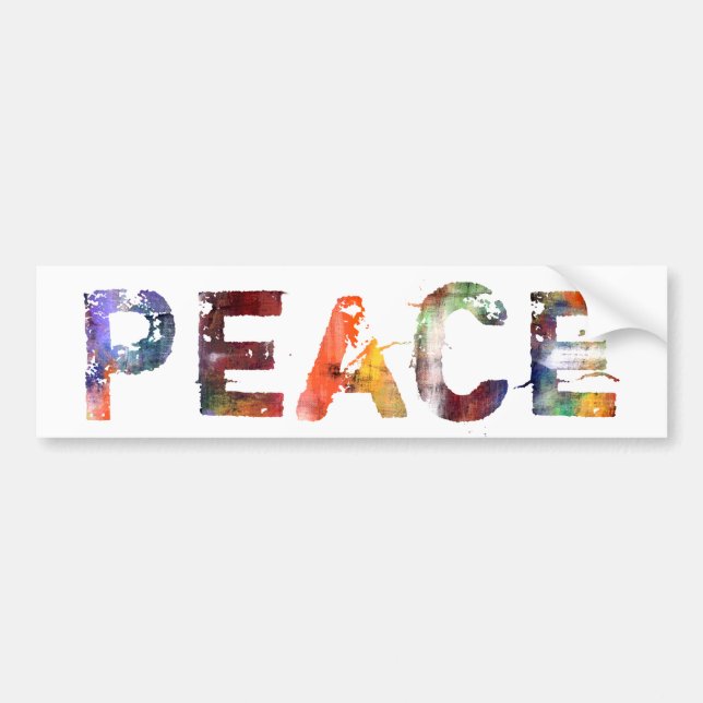 In A Word: Peace Bumper Sticker (Front)