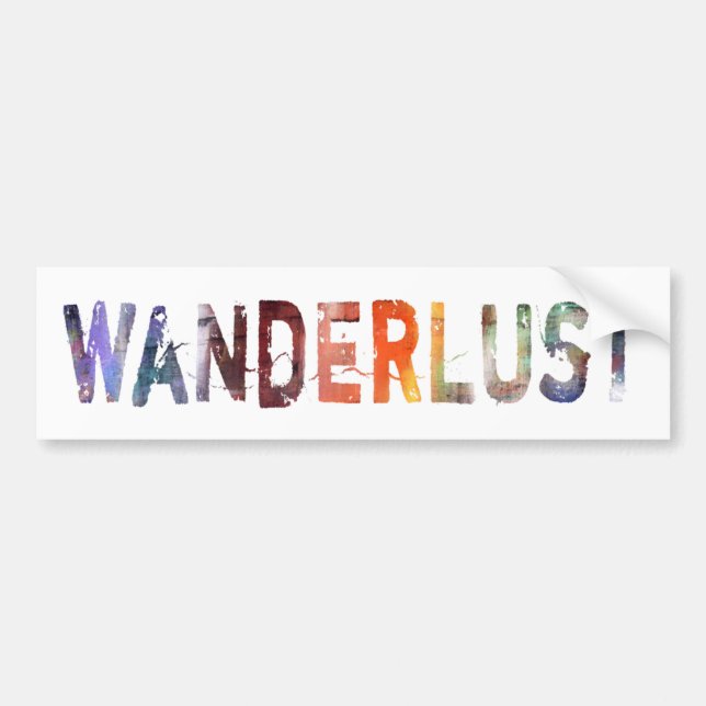 In A Word: Wanderlust Bumper Sticker (Front)