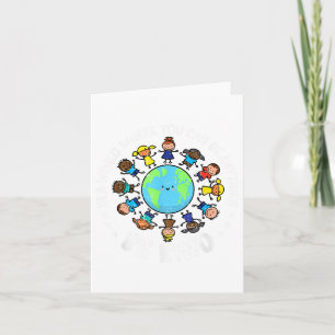 In A World Be Kind Earth Unity Day Orange Teacher Card