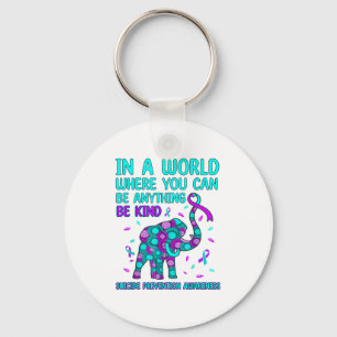 In A World Be Kind Elephant Suicide Prevention Awa Key Ring