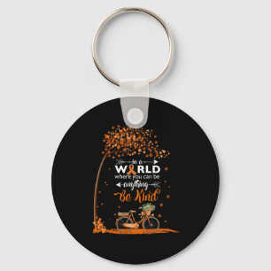 in a world be kind leukaemia cancer awareness tee key ring