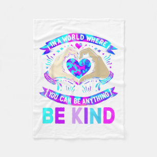 In A World Be Kind Suicide Prevention Awareness  Fleece Blanket