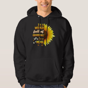 In A World Full Of Grandmas Be Mema Sunflower Moth Hoodie