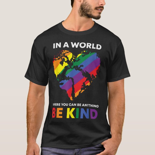 In A World Where You Can Be Anything Be Kind Gay  T-Shirt (Front)