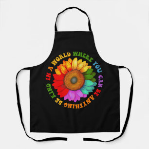In A World Where You Can Be Anything Be Kind Lgbt Apron