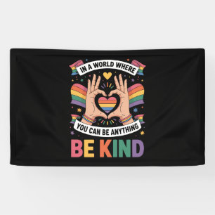 In A World Where You Can Be Anything Be Kind LGBTQ Banner