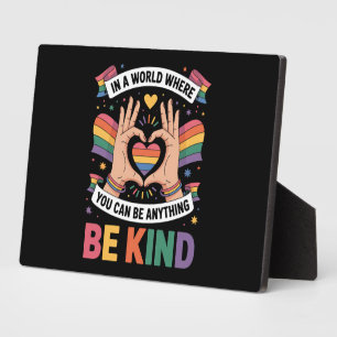 In A World Where You Can Be Anything Be Kind LGBTQ Plaque