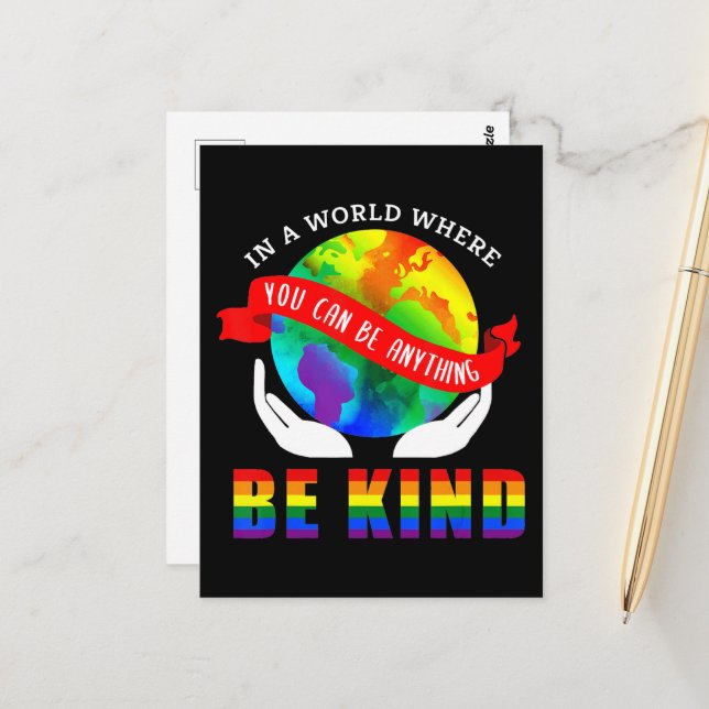 In a World Where You Can Be Anything Be Kind Postcard (Front/Back In Situ)