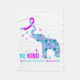 In A World You Can Be Anything Be Kind Teal &  Fleece Blanket