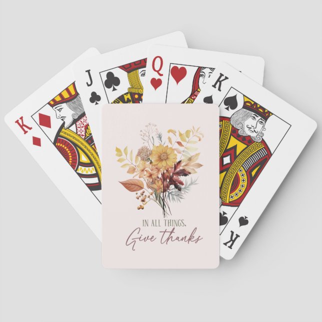 In All Things Give Thanks Autumn Playing Cards (Back)