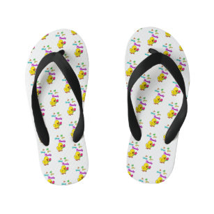 In All Things Give Thanks Chick Tulip Thanksgiving Kid's Flip Flops