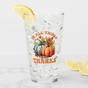 In All Things Give Thanks – Colourful Pumpkin Glass
