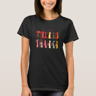 In All Things Give Thanks Groovy Leopard Thanksgiv T-Shirt