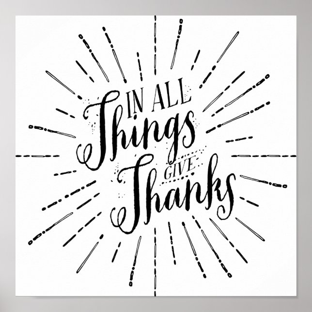 In All Things Give Thanks | Thanksgiving Poster (Front)