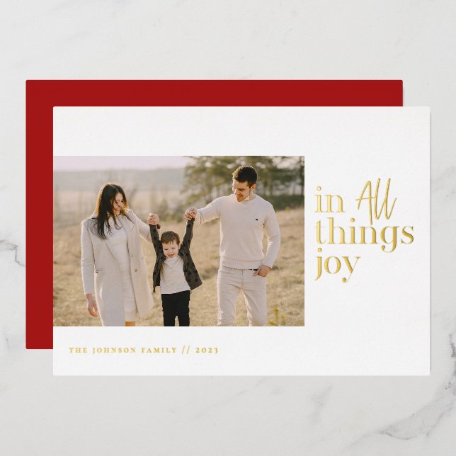 In All Things Joy Photo Foil Holiday Card (Front/Back)