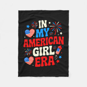 In american girl era retro 4th of july america fleece blanket