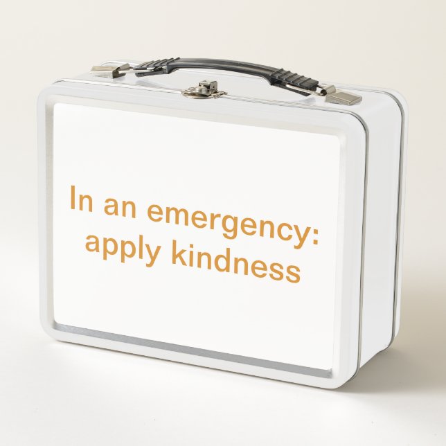 In an emergency:apply kindness metal lunch box (Front)