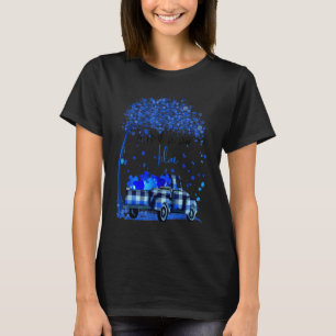 In April We Wear Blue Autism Awareness Month Plaid T-Shirt
