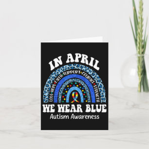 In April We Wear Blue Autism Awareness Month Puzzl Card