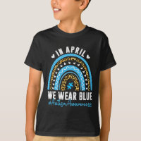 In April We Wear Blue Autism Awareness Month Puzzl