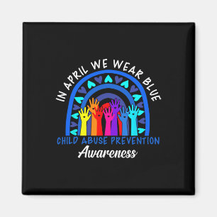 In April We Wear Blue Child Abuse Prevention Aware Magnet
