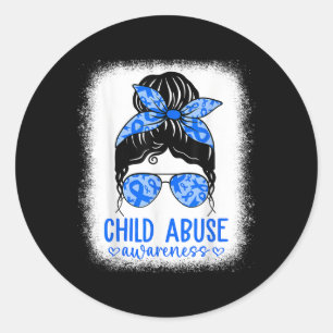 In April We Wear Blue Cool Child Abuse Prevention Classic Round Sticker