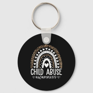 In April We Wear Blue Cool Child Abuse Prevention Key Ring