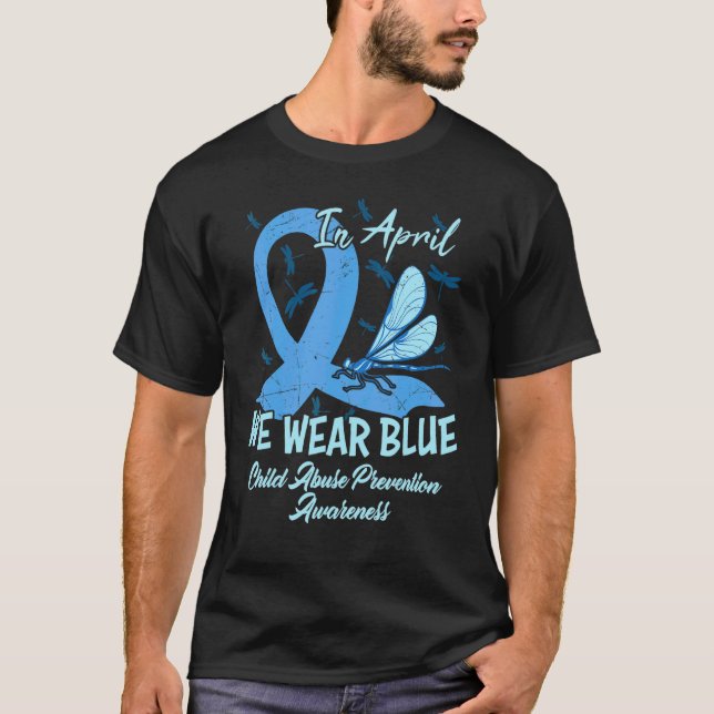In April We Wear Blue For Child Abuse Prevention A T-Shirt (Front)