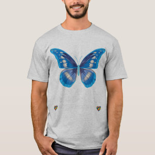 In April We Wear Blue shirt Butterfly Ribbon Autis