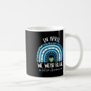 In April We Wear Blues Autism Awareness Month Puzz Coffee Mug