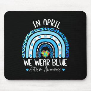 In April We Wear Blues Autism Awareness Month Puzz Mouse Mat