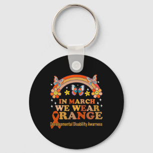 In April We Wear Red Autism Awareness Red Instead Key Ring