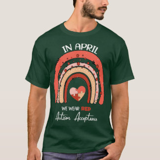 In April We Wear Red Autism Awareness T-Shirt