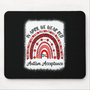 In April We Wear Red Instead Autism People Accepta Mouse Mat