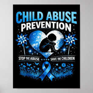 In april wear blue cool child prevention awareness poster