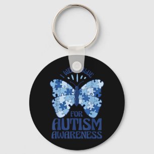 in April Wear Blue for Autism Awareness Month Key Ring