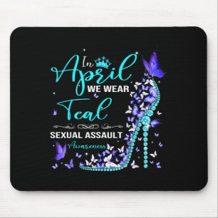 In April Wear Teal Ault Awareness Month T-Shirt1 Mouse Mat